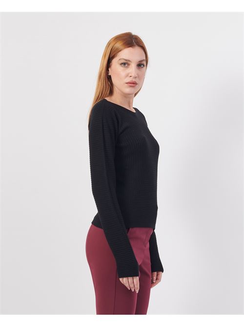 MDM Women's Round Neck Sweater MADEMOISELLE DU MONDE | F74-5059NERO